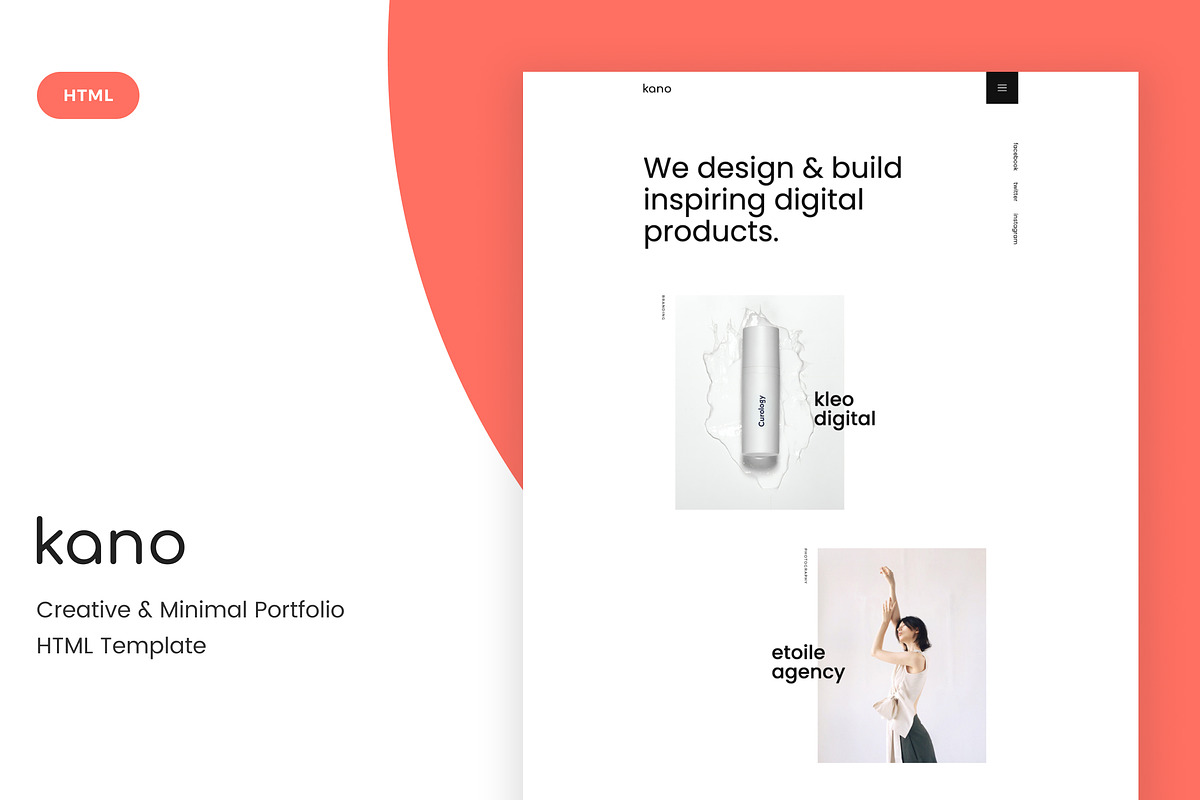 Kano - Creative & Minimal Portfolio, a HTML Template by gracethemes_st (Photo 1 of 4)
