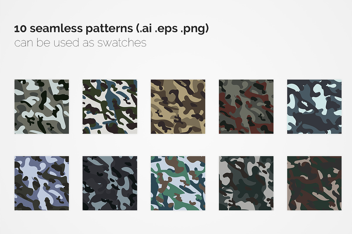 China Camouflage Seamless Patterns, a Pattern Graphic by 3Y_Design (Photo 2 of 6)