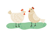 Hens and a basket of eggs, an Animal Illustration by Good Studio (Thumbnail 2 of 3)