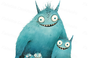 Cartoon Monsters PNG Clipart Sticker