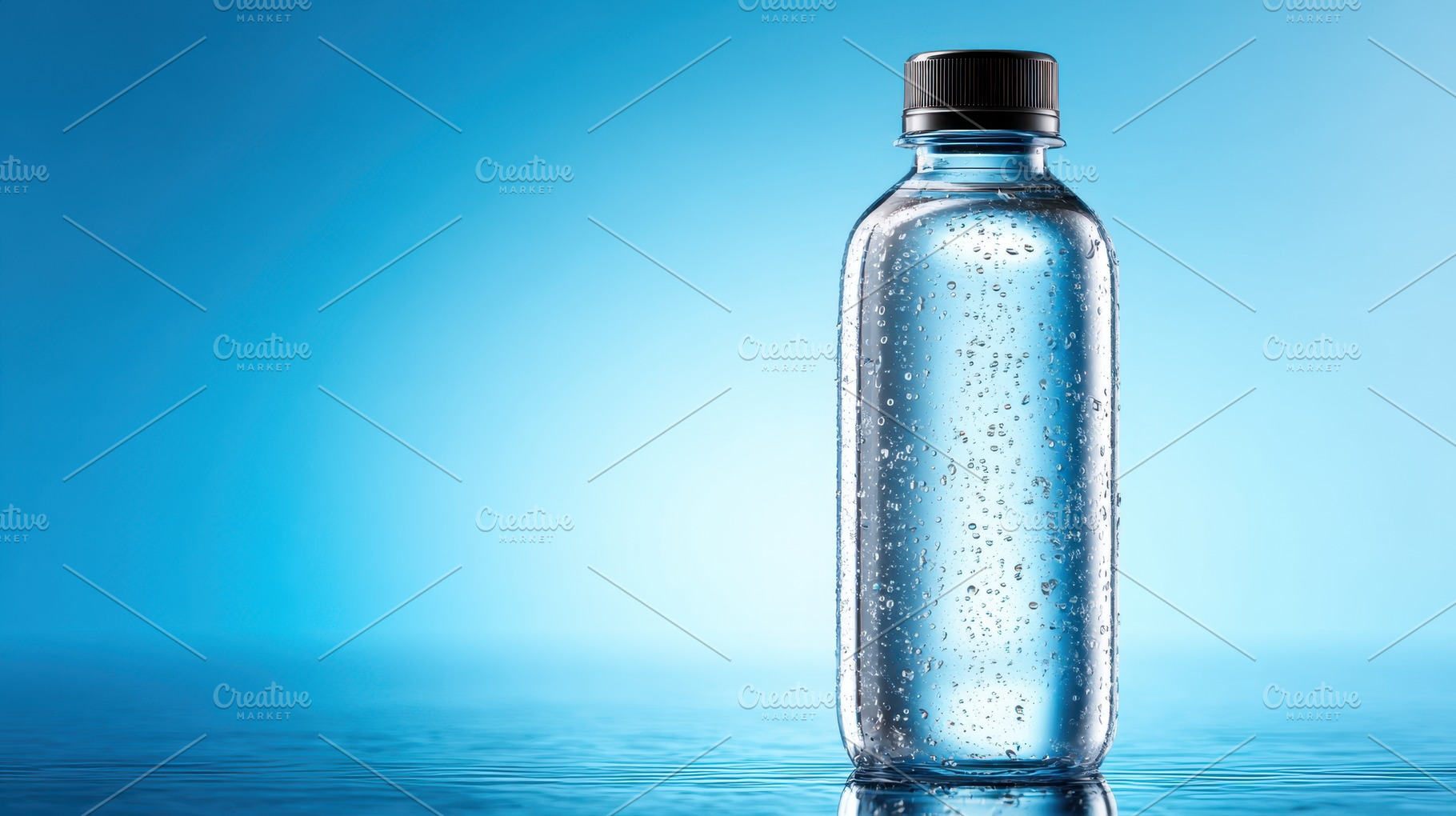 Clear plastic water bottle with sparkling water, a Food & Drink Photo by AlyaAnd