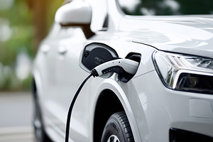 Electric car is being charged with, a Transportation Photo by MistyDay