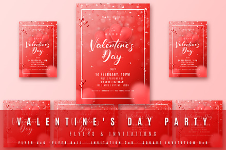 Valentine's Day Party Package, a Poster Template by Andrey Yaroslavtsev