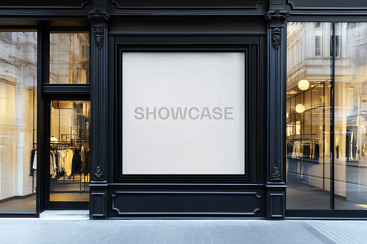 Square Storefront Poster Mockup, an Advertising Mockup by Design Squad