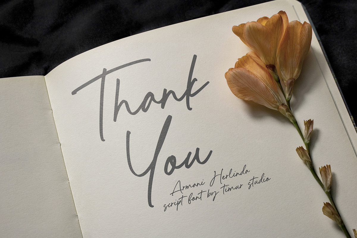 Armani Herlinda Font, a Script Font by Timurtype (Photo 7 of 7)