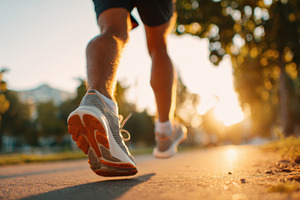 Jogging at sunset in a park, a Sports & Recreation Photo by AlyaAnd