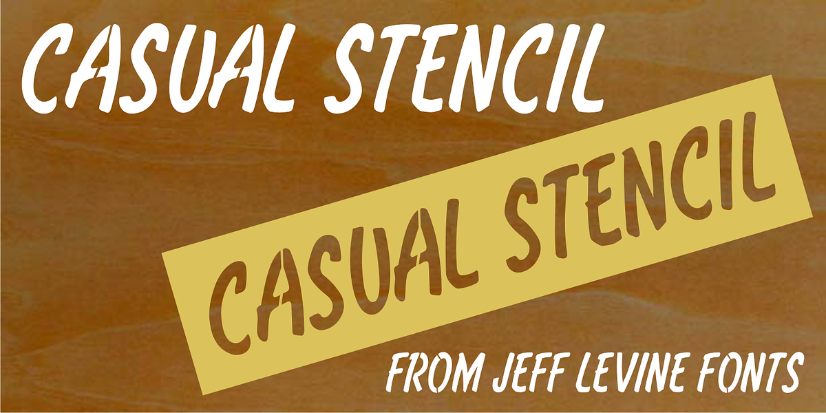 Casual Stencil JNL, a Handwritten Font by Jeff Levine Fonts