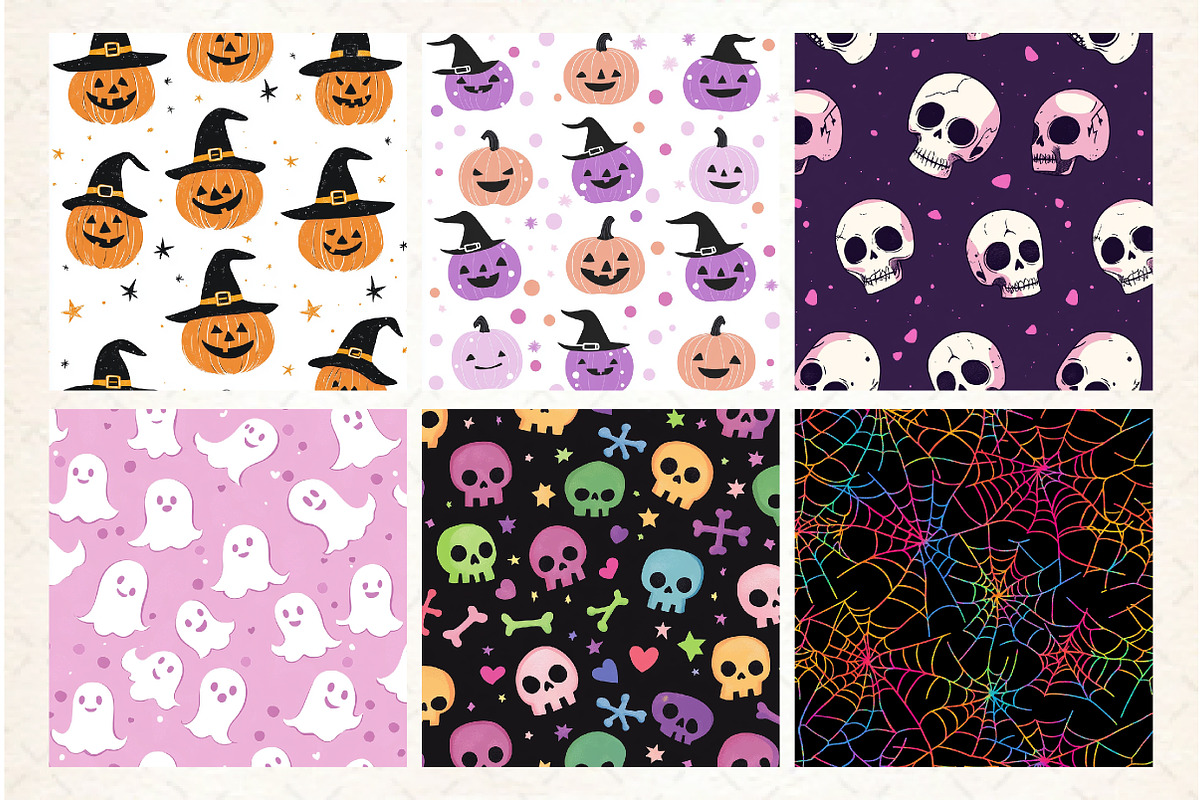 Happy Cute Halloween Seamless Patter, a Pattern Graphic by Libby Wishes (Photo 3 of 4)