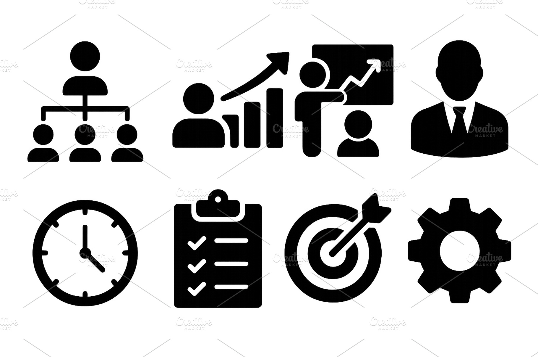 Icons depicting business management, a Business Photo by ZinetroN