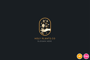 Holy Plants Cannabis Logo Template