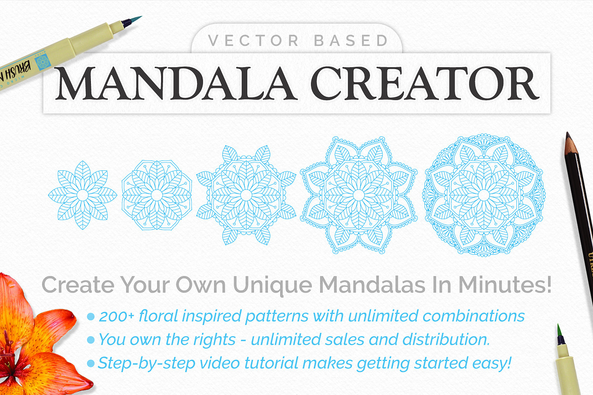 Mandala Creator - Floral Edition, a Plug-in Add-On by Drifter Studio (Photo 3 of 5)