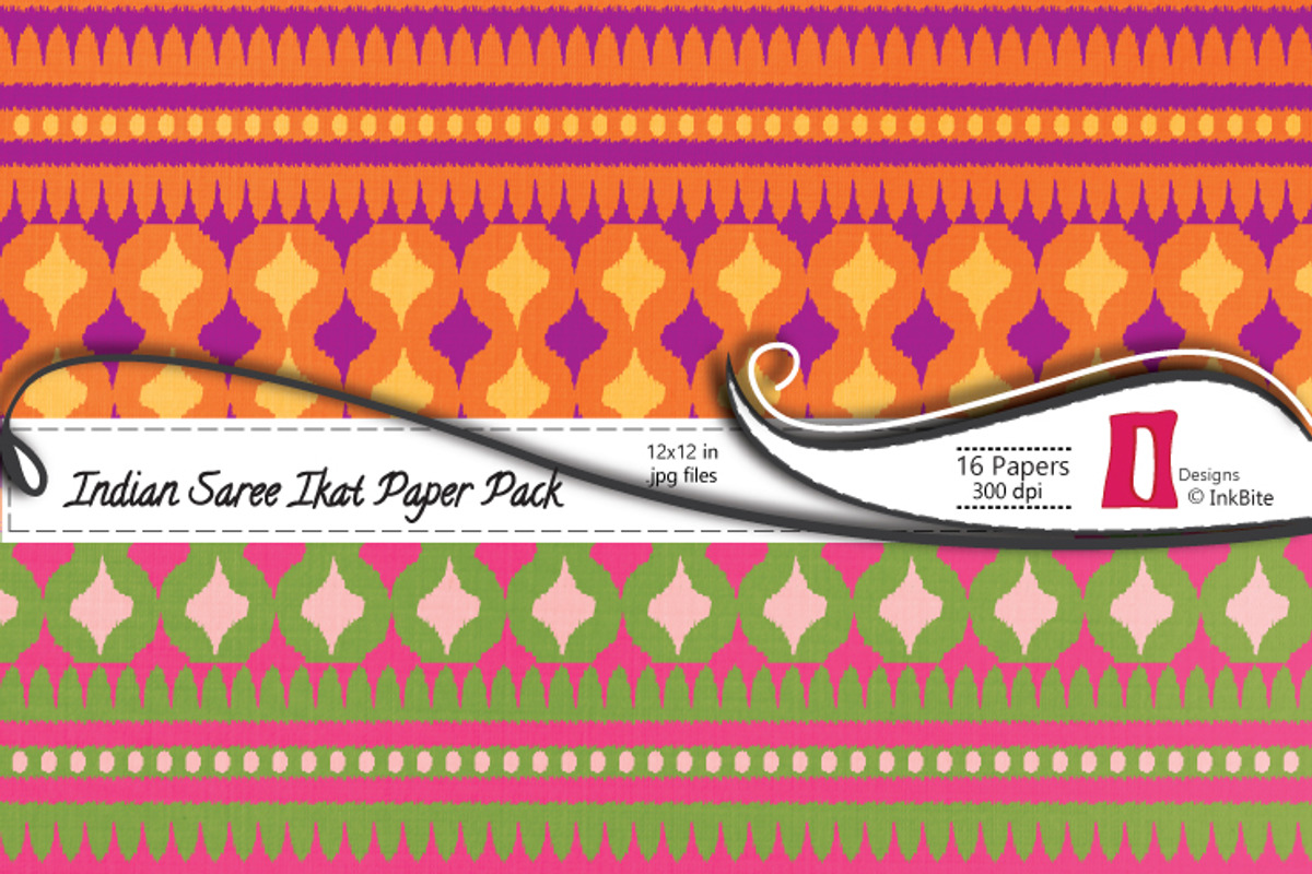 Indian Sari Paper Pack - Ikat preview 2