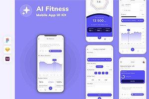 AI Habit Tracker Mobile App UI Kit, an UI Kit Template by uicube