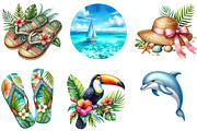 Summer Tropical Clipart, a Seasonal Illustration by DreamArtGraphic (Thumbnail 3 of 4)