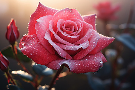 Beautiful red rose with dew drops on, a Photo by Iftikhar Alam