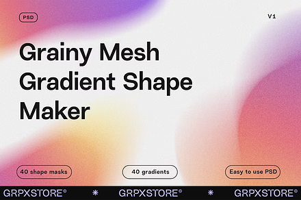 Grainy Mesh Gradient Shape Maker PSD, a Background Graphic by GRPXSTORE