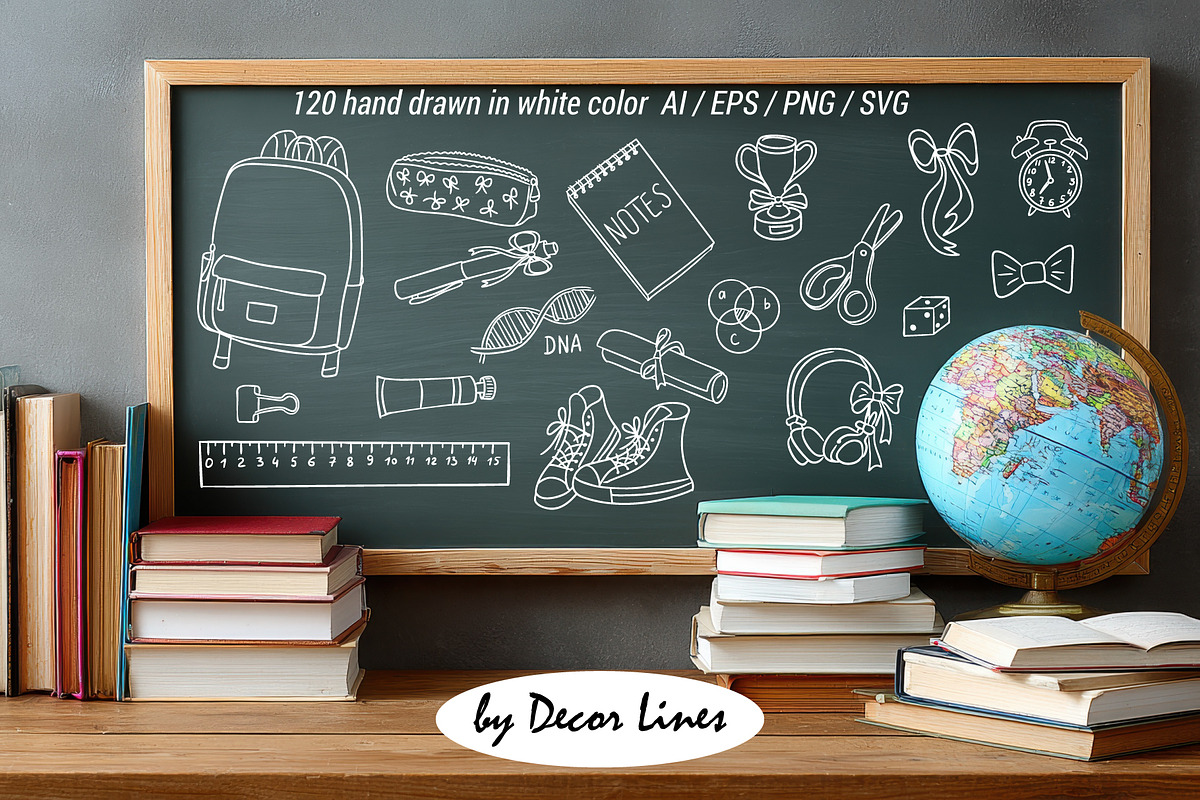 Back To School Doodles With Bows, an Education Illustration by Decor Lines (Photo 7 of 16)