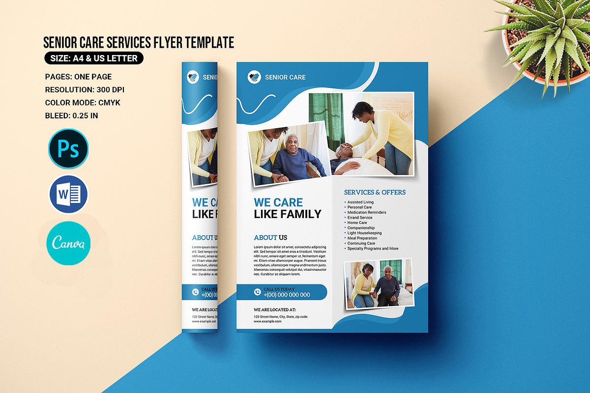 Senior Care / Elderly Care  Flyer, a Flyer Template by retrographix (Photo 1 of 4)