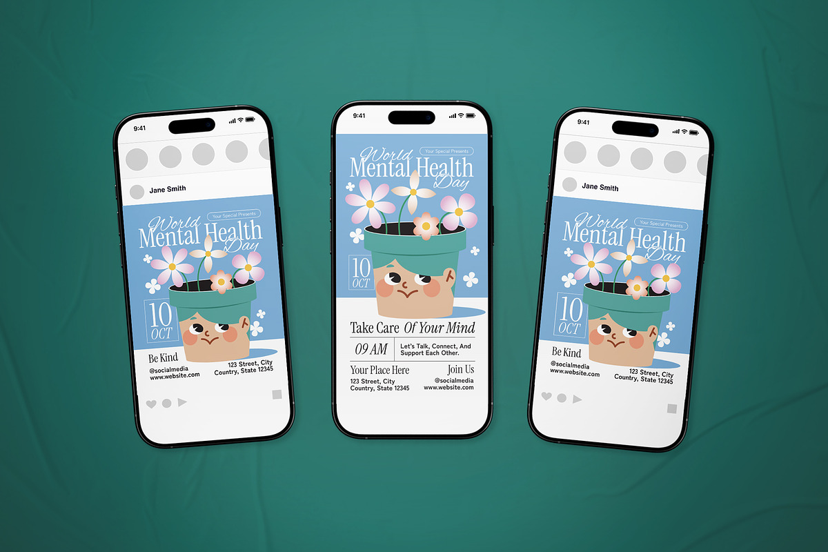 World Mental Health Day Flyer Set, a Flyer Template by The Good Store (Photo 2 of 2)