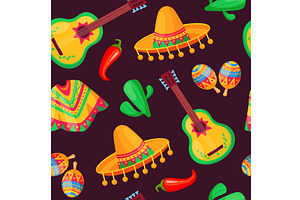 Mexican style seamless pattern, an Illustration by LadadikArt