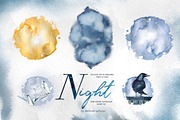 Hand-Painted Night Clipart Set, an Animal Illustration by ArtCreationsDesign (Thumbnail 29 of 29)