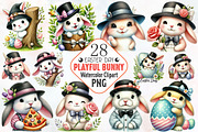 Easter Day Playful Cute Bunny PNG, an Animal Illustration by RobertsArt (Thumbnail 1 of 7)