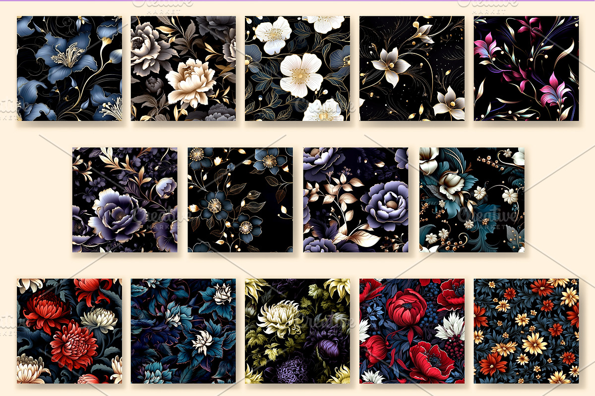 Floral Seamless Patterns 15., a Pattern Graphic by KENO Mascots (Photo 3 of 4)