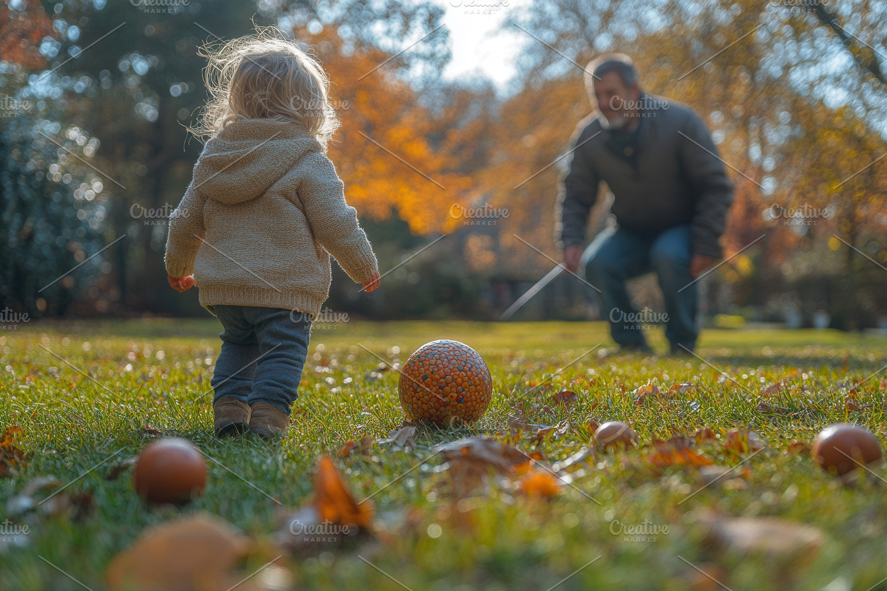 Playing outdoors in a vibrant park d, a Photo by Tanuart