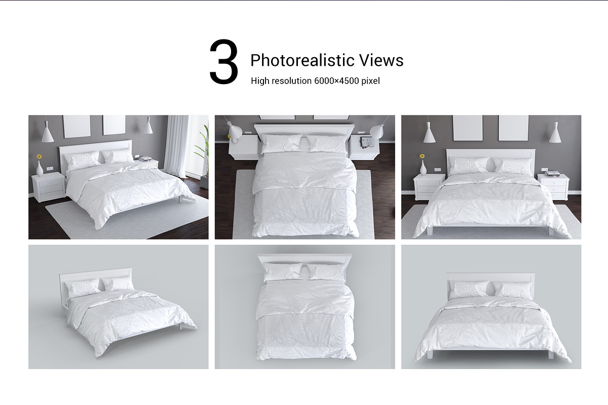Bedroom and Bed Linen Mockup Set, an Apparel Mockup by Seven Lights (Photo 10 of 10)
