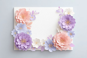 Pastel paper flower card frame, a Background Photo by AlyaAnd
