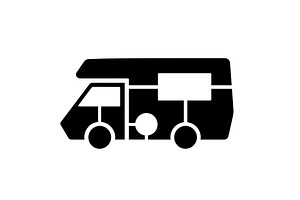 Vector Icon sticker of the motorhome, an Icon by Illustrations&photos