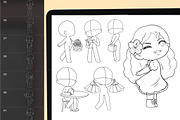 460 Procreate Chibi Stamp Brushes, a Brush Add-On by DrawingStoryShop (Thumbnail 3 of 9)