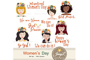Women's Day Digital Papers & Clipart, a Pattern Graphic by JennyL Designs (Thumbnail 2 of 9)