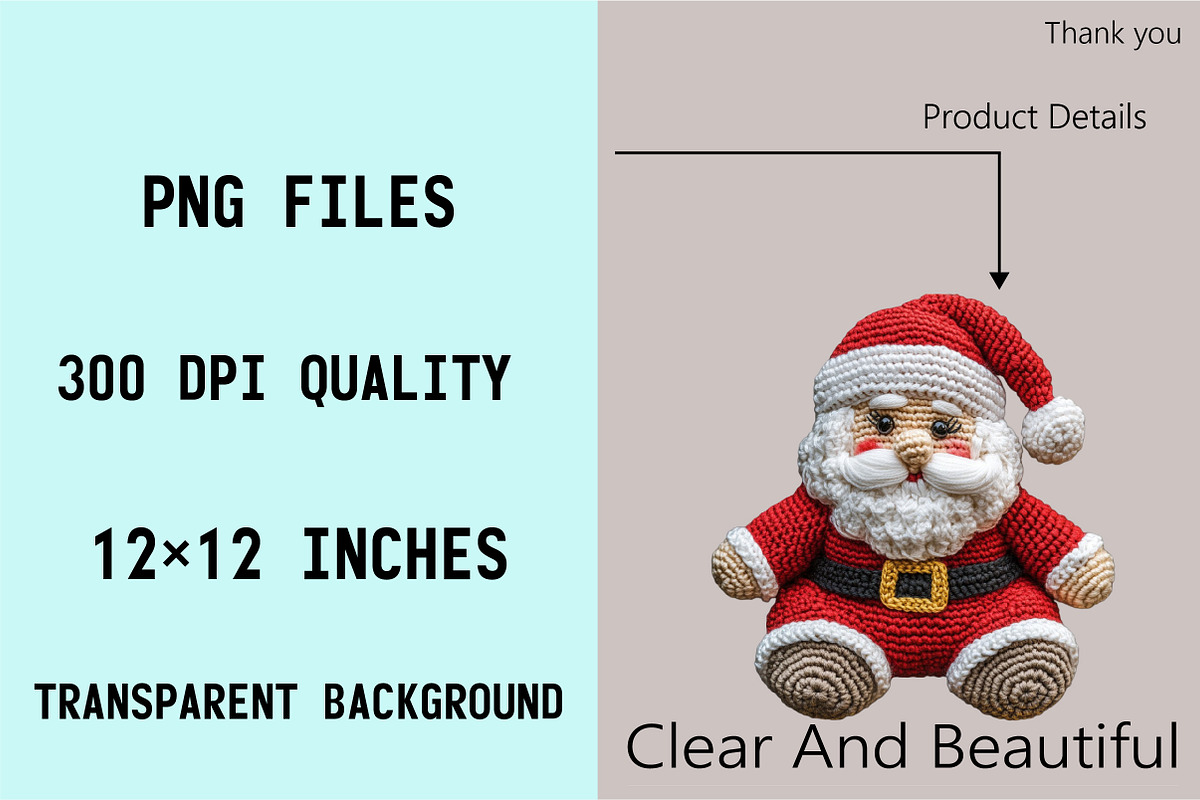 Crochet Yarn Christmas Santa Clipart, an Illustration by SVGArt (Photo 4 of 8)