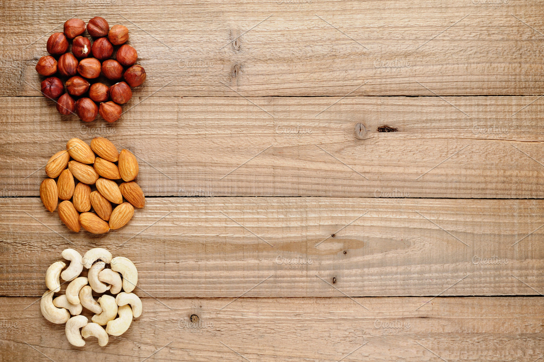 Filberts almonds and cashew nuts stock photo containing almond and hazelnut