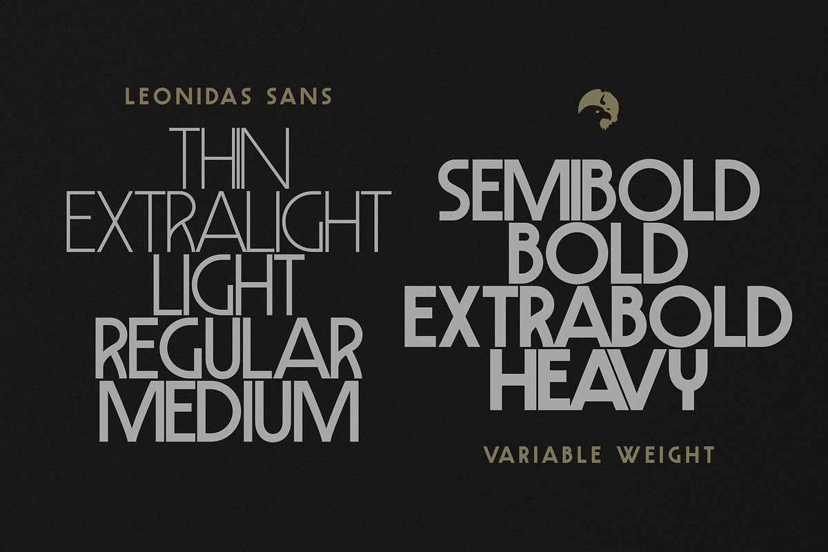 Leonidas Sans - Variable Weight Font, a Sans Serif Font by Eagle & Bison Design Co. (Photo 5 of 11)