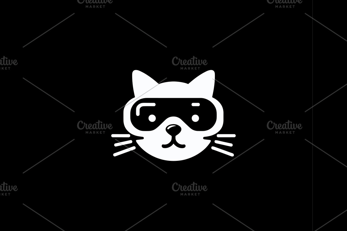 minimalist cat vr logo, a Branding & Logo Template by Zr, PROJECT