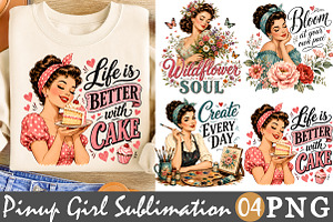 Life Is Better With Cake & Bloom PNG, a Person Illustration by Rose Art