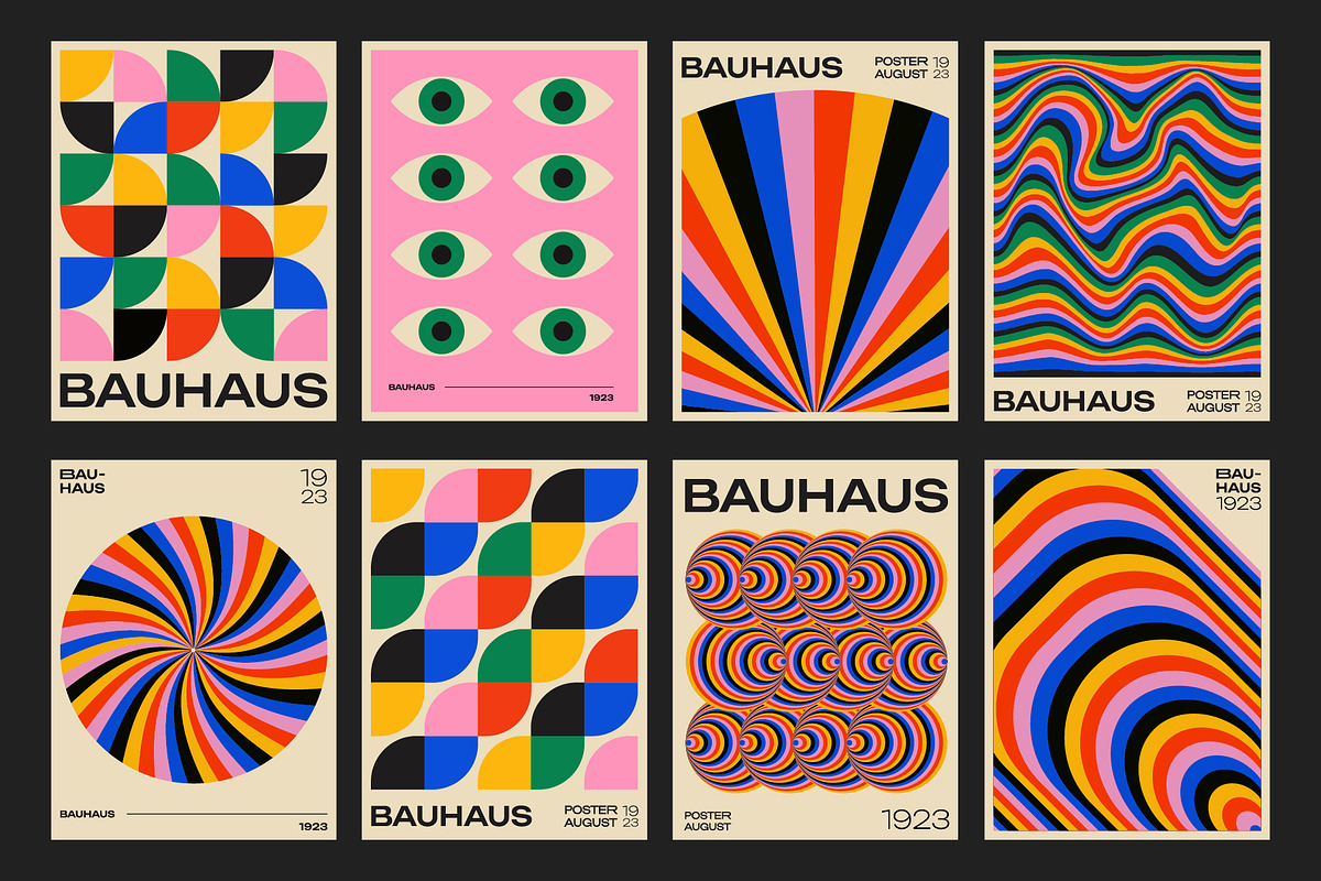 40 BAUHAUS POSTERS VECTOR SET, a Pattern Graphic by craftlove (Photo 2 of 9)