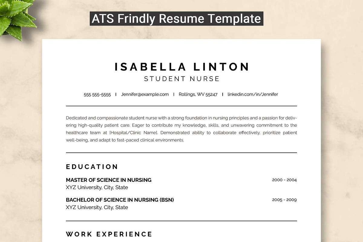 Student Nurse Resume Template