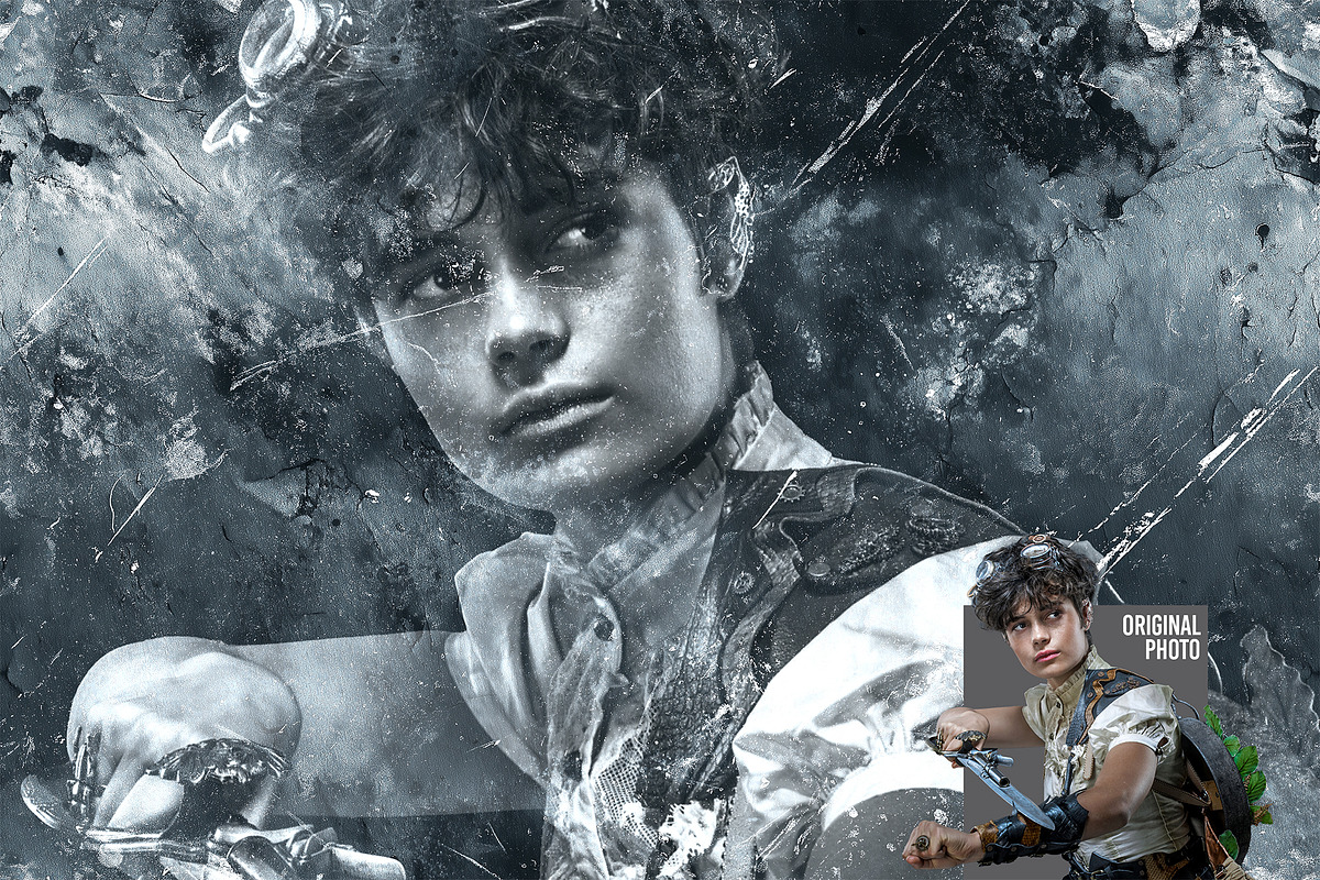 Cold Grunge Photo Effect Template, a Layer Style Add-On by iHemalaya (Photo 2 of 3)