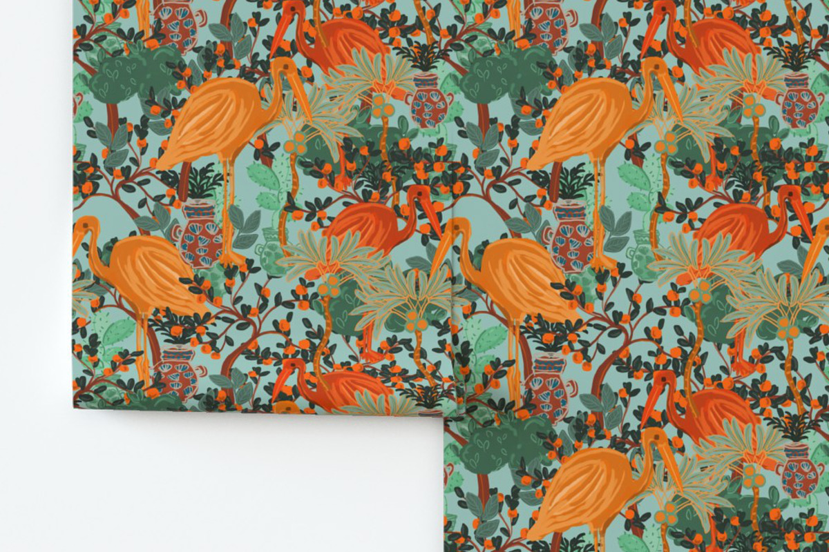 Chinoiserie jungle birds pattern, a Pattern Graphic by Cotton Melon pattern Shop (Photo 4 of 6)