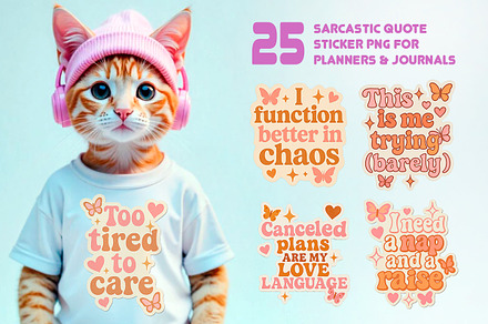 25 Sarcastic Quote Sticker PNGs