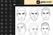 200 Procreate Male head stamp brush, a Brush Add-On by DrawingStoryShop (Thumbnail 5 of 7)