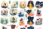 Meditation, yoga woman, Nature, a Sport Illustration by Usis (Thumbnail 2 of 7)