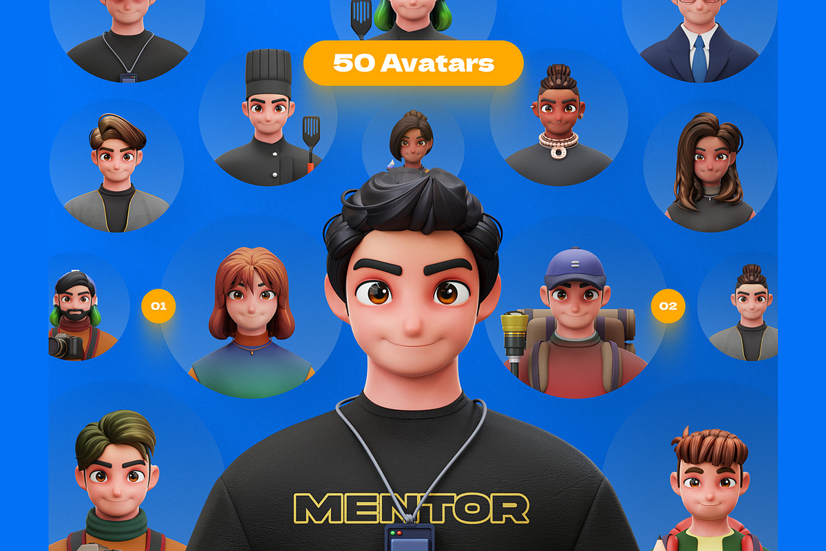 3D Avatar Profession Characters, an Object Graphic by Rakata Studio (Photo 5 of 6)