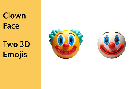 Clown face 3D emoji, an Emoji Icon by QuickArtisan
