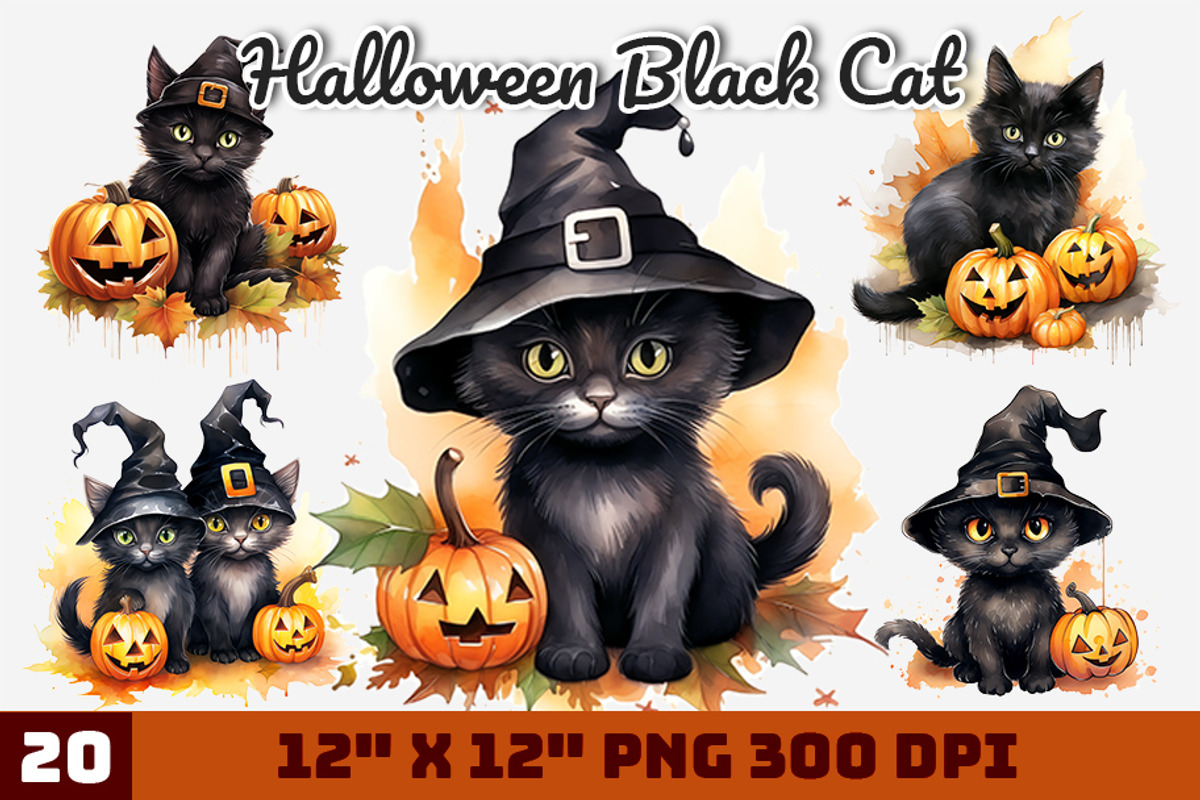 Halloween Black Cat, an Illustration by Gemstone (Photo 1 of 12)