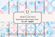 Seamless Moroccan Backgrounds, a Background Graphic by Rivermill Printables (Thumbnail 1 of 2)