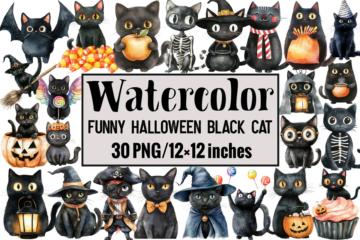 Funny Halloween Black Cat, an Illustration by Design Market (Photo 1 of 3)